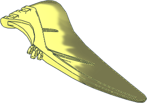 Animal Wing Left Pteranodon with Marbled Olive Green Edge Pattern