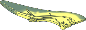 Animal Wing Right Pteranodon with Marbled Sand Green Edge Pattern