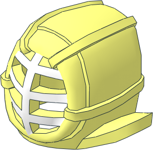 Minifig Kendo Mask with White Grille Pattern