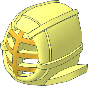 Minifig Kendo Mask with Metallic Gold Grille Pattern