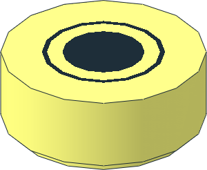 Tile  1 x  1 Round with Black Dot in Thin Black Circle Pattern
