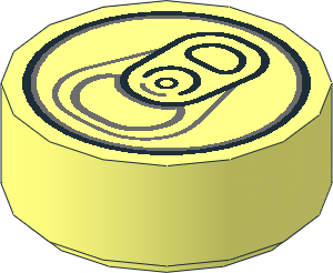 Tile  1 x  1 Round with Soda Pop Can Top Pattern