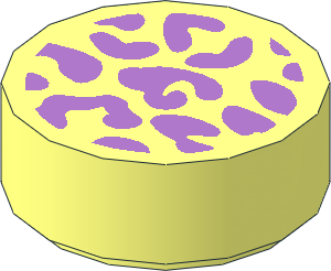 Tile  1 x  1 Round with Medium Lavender Splotches Pattern