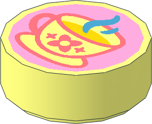 Tile  1 x  1 Round with Coral Steaming Teacup on Bright Pink Background Pattern