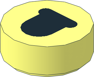 Tile  1 x  1 Round with Abstract Black Eye and Lid Half Closed Pattern