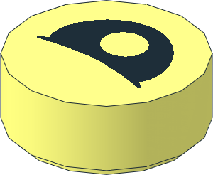 Tile  1 x  1 Round with Eye Half Closed and Centred Pupil Pattern