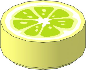 Tile  1 x  1 Round with Lime Slice Pattern