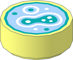 Tile  1 x  1 Round with Bacteria Pattern