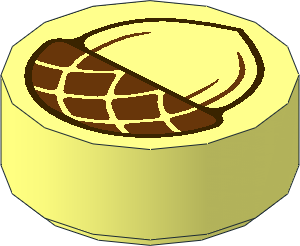 Tile  1 x  1 Round with Acorn Pattern