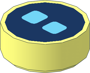 Tile  1 x  1 Round with Medium Azure Eyes on Dark Blue Background Pattern