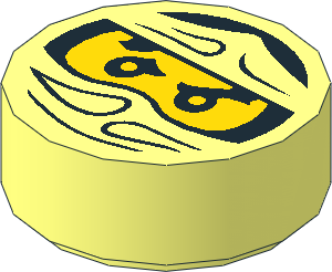 Tile  1 x  1 Round with Ninjago Trapped Jay Pattern