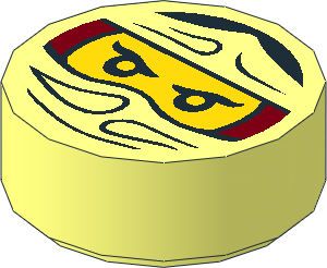 Tile  1 x  1 Round with Ninjago Trapped Nya Patternn