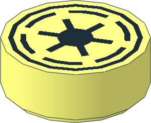 Tile  1 x  1 Round with  6 Spokes Republic Pattern