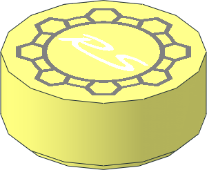 Tile  1 x  1 Round with 'RS' Pattern
