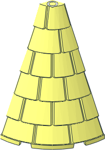 ~Cone  4 x  8 x  6 Half with Roof Tiles Half