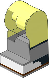 ~Minifig Leg Left with Black and White Shoe on Grey Lower Leg without Hip Surface