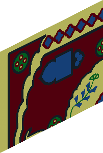 ~Flag  6 x  4 with Oriental Rug Pattern - Quarter