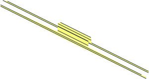 ~Train Track  9V Straight - Plastic Part, Centre Underside Rail Area