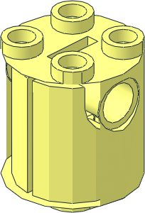 ~Cylinder  2 x  2 x  2 Robot Body w/ Axle Holder w/o Front Face