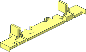 ~Train Track 6 Studs Wide Curved - Interlocking Track End
