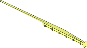 ~Hinge Plate  1 x 12 with Angled Sides and Tapered Ends Half