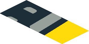 ~Sticker  1.9 x  0.8 with Black Headlamp on Yellow Background Right - Upper Section 5