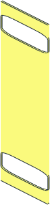 ~Sheet Fabric  4.3 x 30.7 Pop-up Roof with 10 Rectangular Holes (Formed) - Short Side with Formed Holes