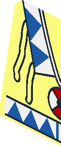 ~Minifig Torso w/ White/Blue Triangles, Red/White Amulet Pattern