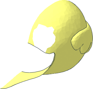 ~Figure Fabuland Bird Head Half without Patterned Areas