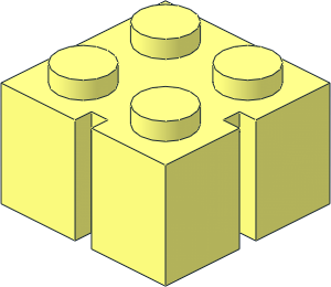 Mursten Brick  2 x  2 with 2 Slots Right