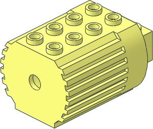 ~Electric Technic Motor with Centre Pin Hole with 4V logo - Body Assembly