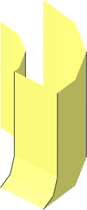 Technic Pin Long Middle Slit Quarter with Small Rectangular Hole and Blocking Center Hole