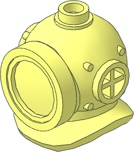 Minifig Helmet Deep Diver with Lens
