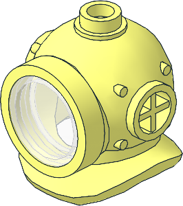 Minifig Helmet Deep Diver with Trans Clear Lens Pattern