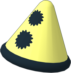 Minifig Hat Cone with Black Rim and Two Pom-Pom Pattern