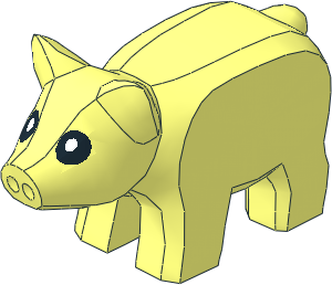 Animal Piglet with Black Eyes and White Pupil Pattern