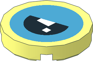 Tile  2 x  2 with  2 White Squares on Dark Azure Circle, Slanting Down Right to Left Pattern