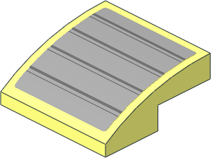 Slope Brick Curved  2 x  2 x  0.667 with Dark Bluish Grey Lines on Light Bluish Grey Background Sticker