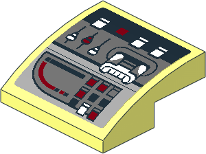 Slope Brick Curved  2 x  2 x  0.667 with SW Slave I Control Panel Left Sticker