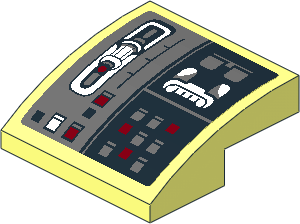Slope Brick Curved  2 x  2 x  0.667 with SW Slave I Control Panel Right Sticker