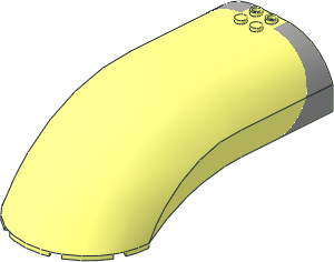 Windscreen 16 x  8 x  6 Curved with 3 Pin Holes with Light Bluish Grey Curved Corners Stickers