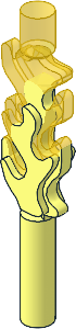 Bar  4L with Flame Protusions with Trans Yellow Top Pattern