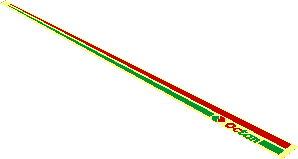 Sticker  1.1 x 15.9 Triangular with Octan Logo, Red and Green Stripes Left