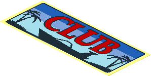 Sticker  2.3 x  5.9 with "CLUB" Boat Logo