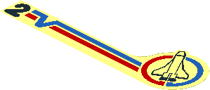 Sticker  2.0 x  6.3 with Launch Command Logo, Blue V and Red Lines and Number "2" Left Side