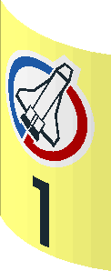 Sticker  2.0 x  3.2 with Launch Command Logo and Black Number "1" (Formed)