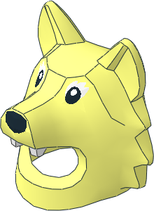 Minifig Mask Wolf with White Teeth and Black Nose and Eye Pattern
