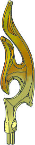 Constraction Flame  3.5 x 12 with Axle with Orange and Bright Light Yellow Highlight Pattern