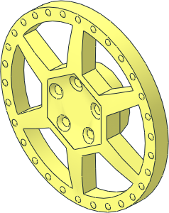 Wheel Rim 11 x 20  Hubcap with  6 Spokes,  5 Nuts and 30 Rivets on Rim
