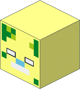 Minifig Head Cuboid with Minecraft Drowned Zombie Pattern